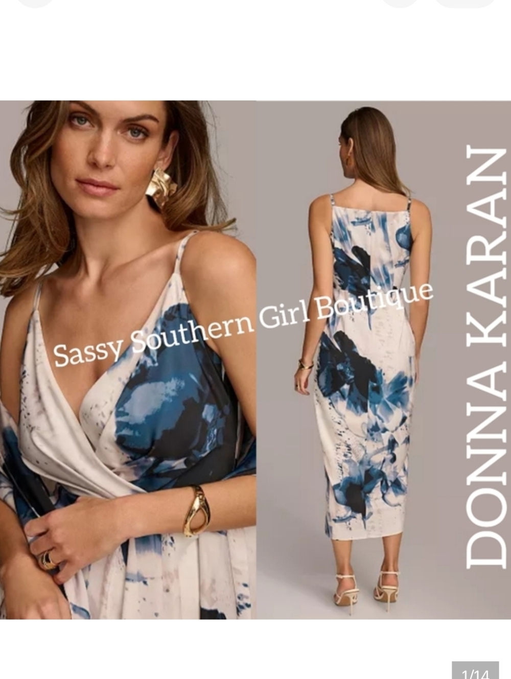 🆕⭐ Donna Karan Black Label Floral Midi Dress